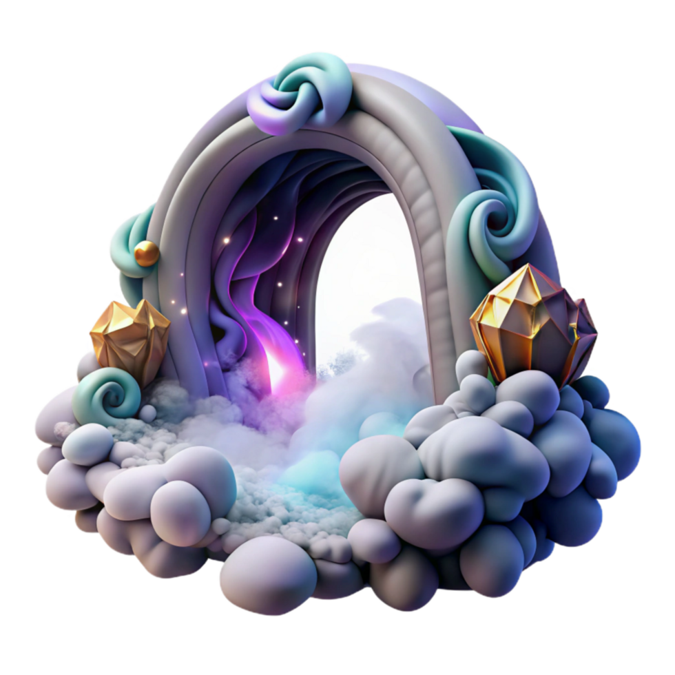 impressive traditional Abstract Portal with Swirling Smoke Isolated genuine png