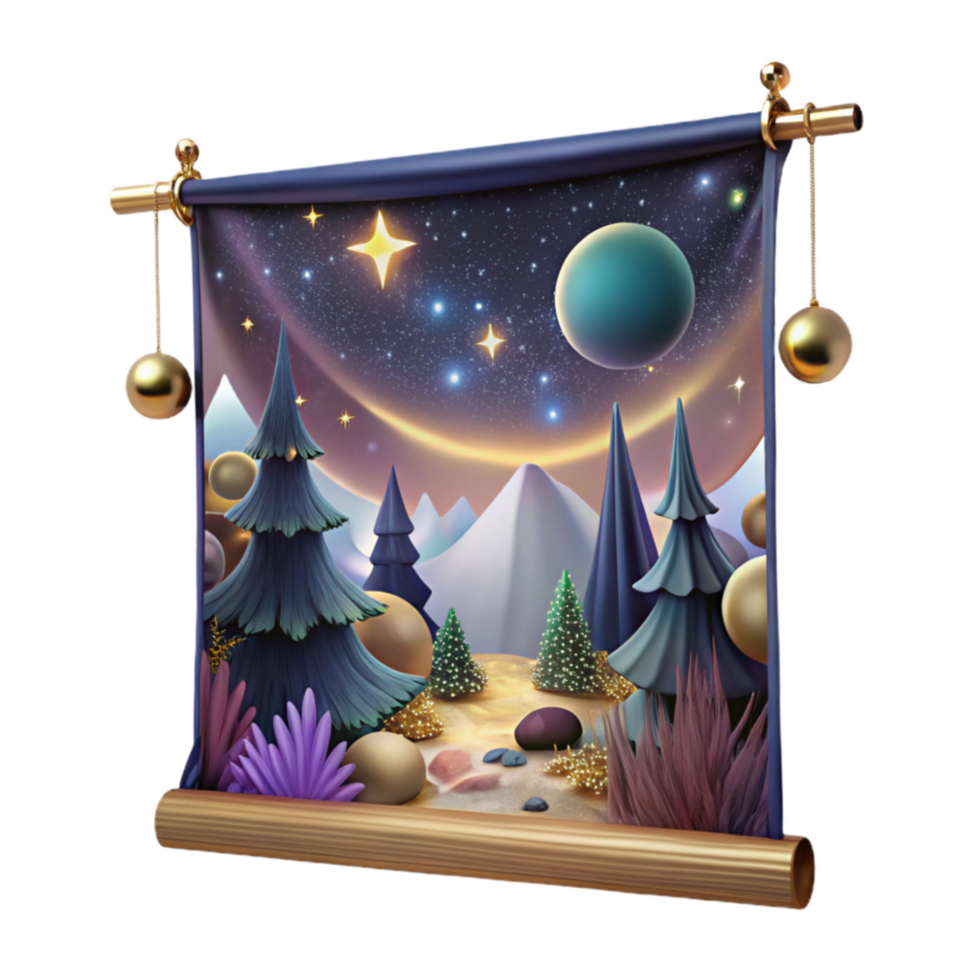 elegant abstract Tapestry Wall Hanging with Mythological Scene Isolated exclusive png