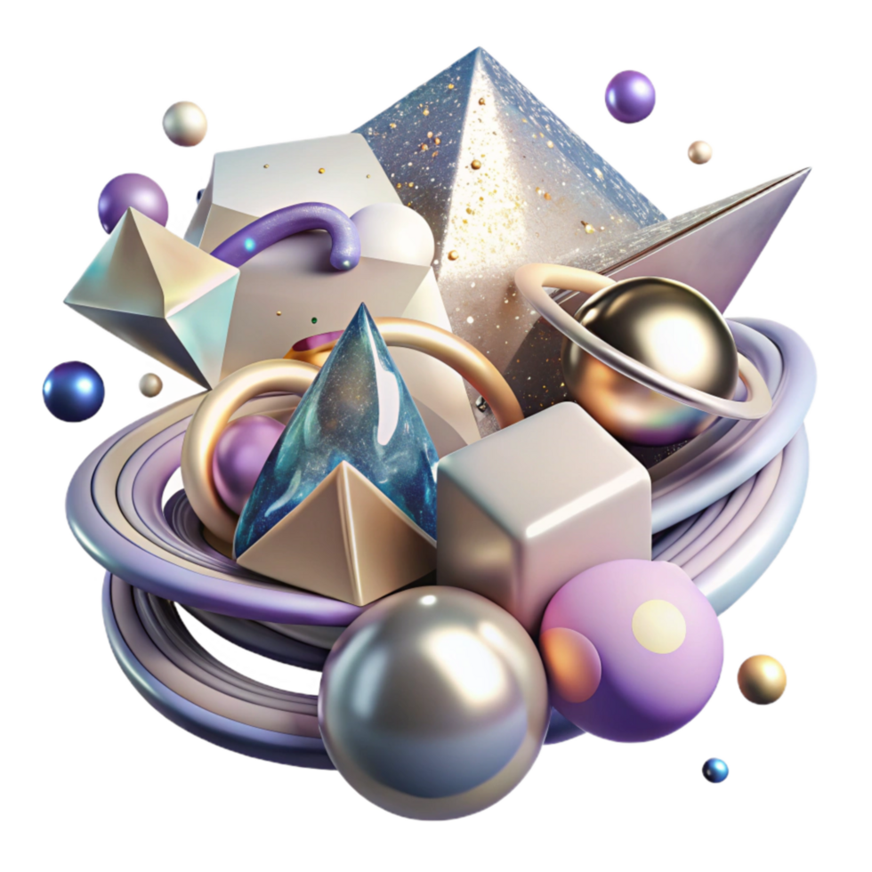 extraordinary modern Abstract Shapes Harmony of Chaos Transparent Background exclusive png