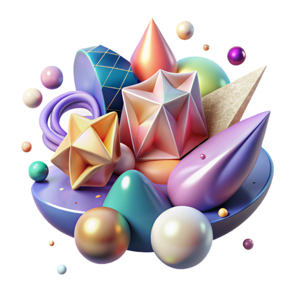elegant artistic Abstract Shapes with Gradient Colors Cutout authentic png