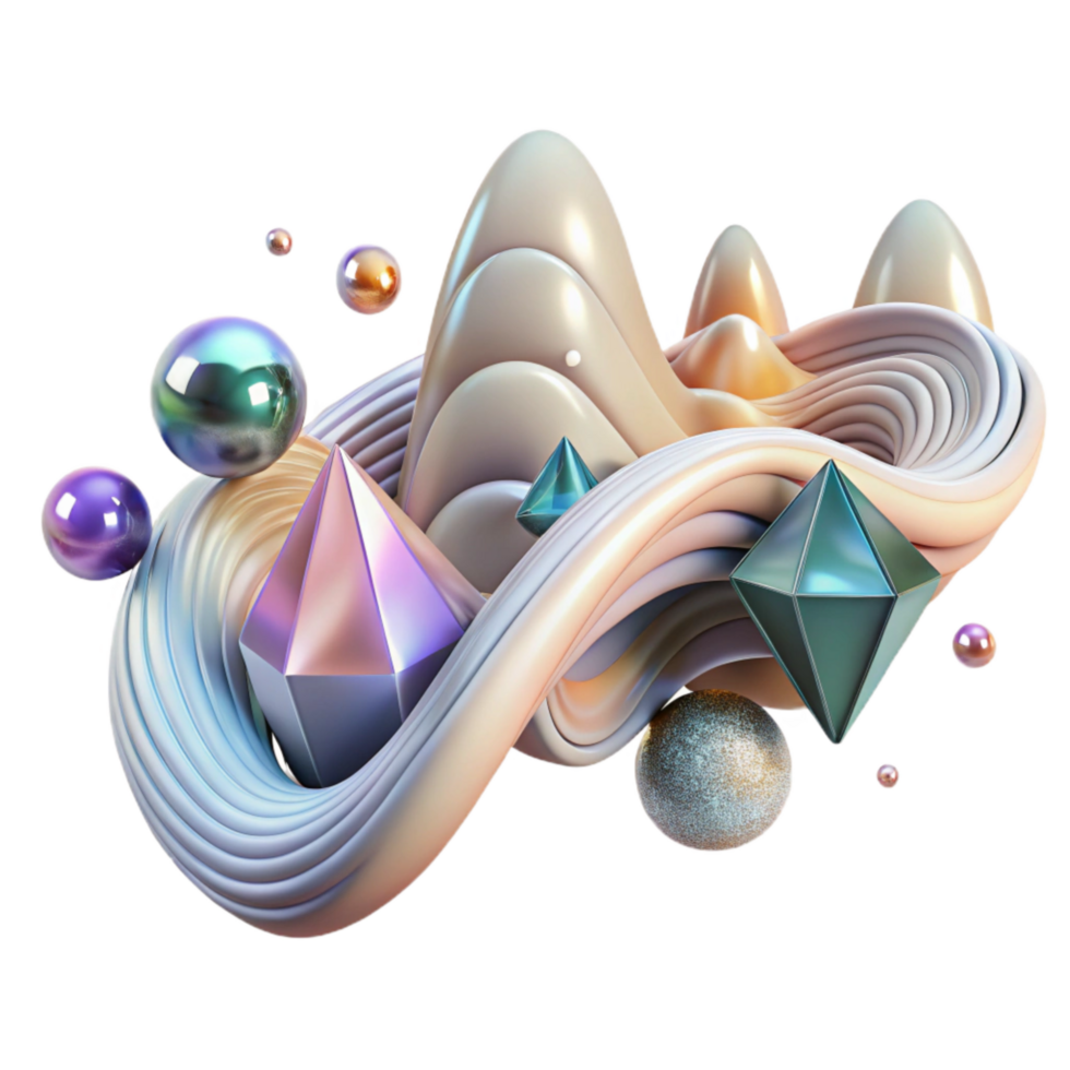 vibrant creative Abstract Waveform Representing Dreams Cutout Transparent Background professional png