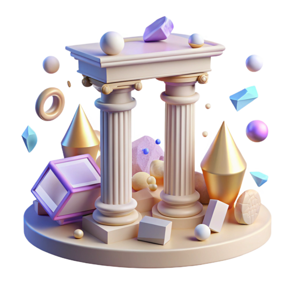 impressive minimalist Ancient Ruins with Stone Texture Transparent Background original png