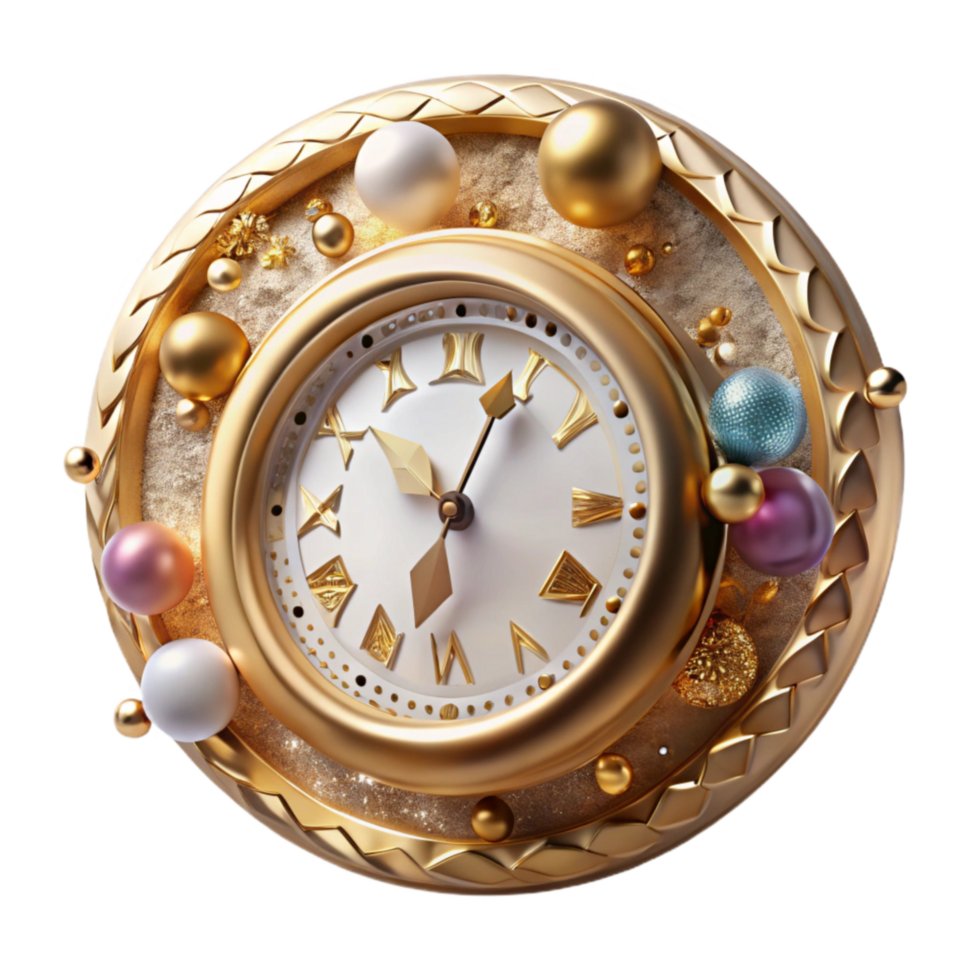 serene contemporary Antique Clock Face Close Up Transparent Background high resolution png