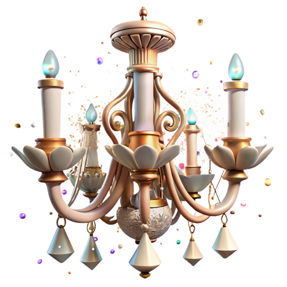 vibrant rustic Antique Light Chandelier with Crystal Pendants Cutout genuine png