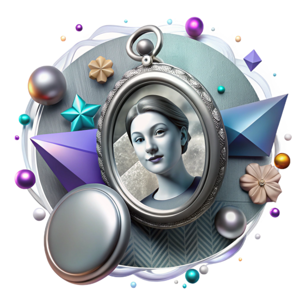 magnificent traditional Antique Silver Locket with Floral Engraving Cutout detailed png
