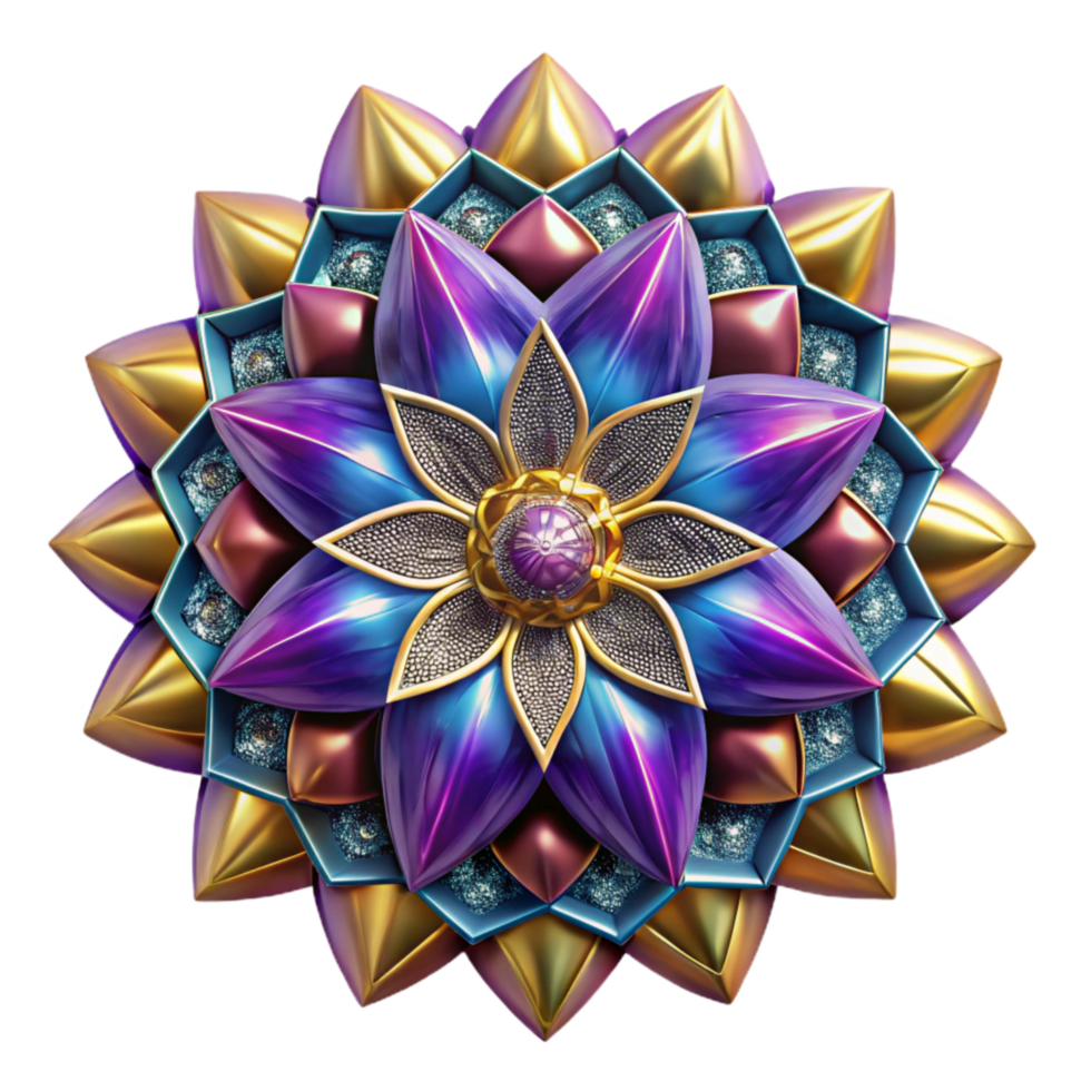 dramatic contemporary Vibrant Kaleidoscope Pattern Cutout Isolated authentic png