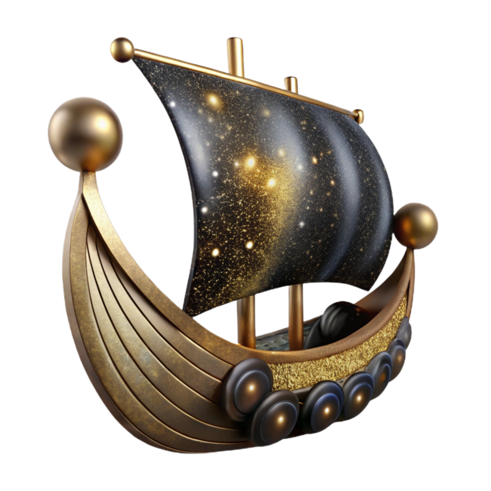 extraordinary traditional Viking Drakkar Ship Silhouette Black Isolated Element authentic png