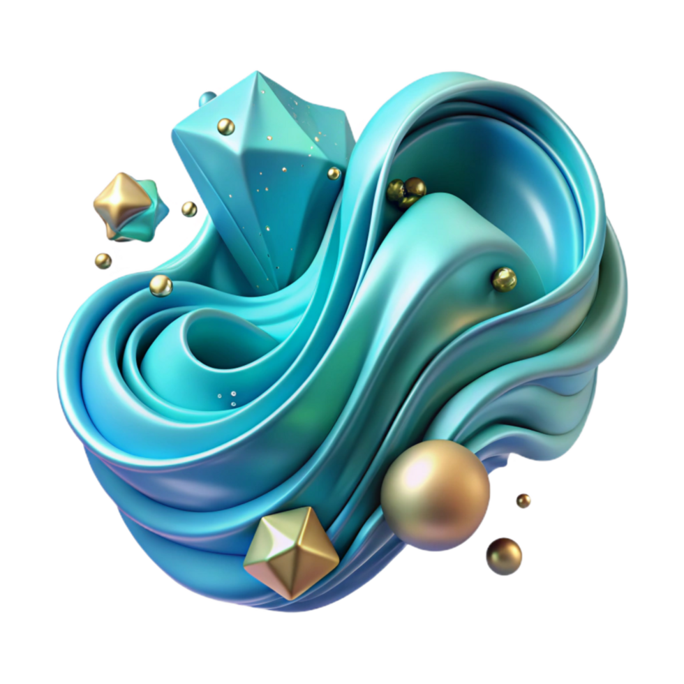 serene artistic Aqua Flowing Lines Cutout with Smooth Curves exclusive png