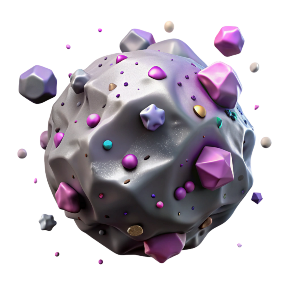serene artistic Asteroid with Irregular Shape Cutout authentic png