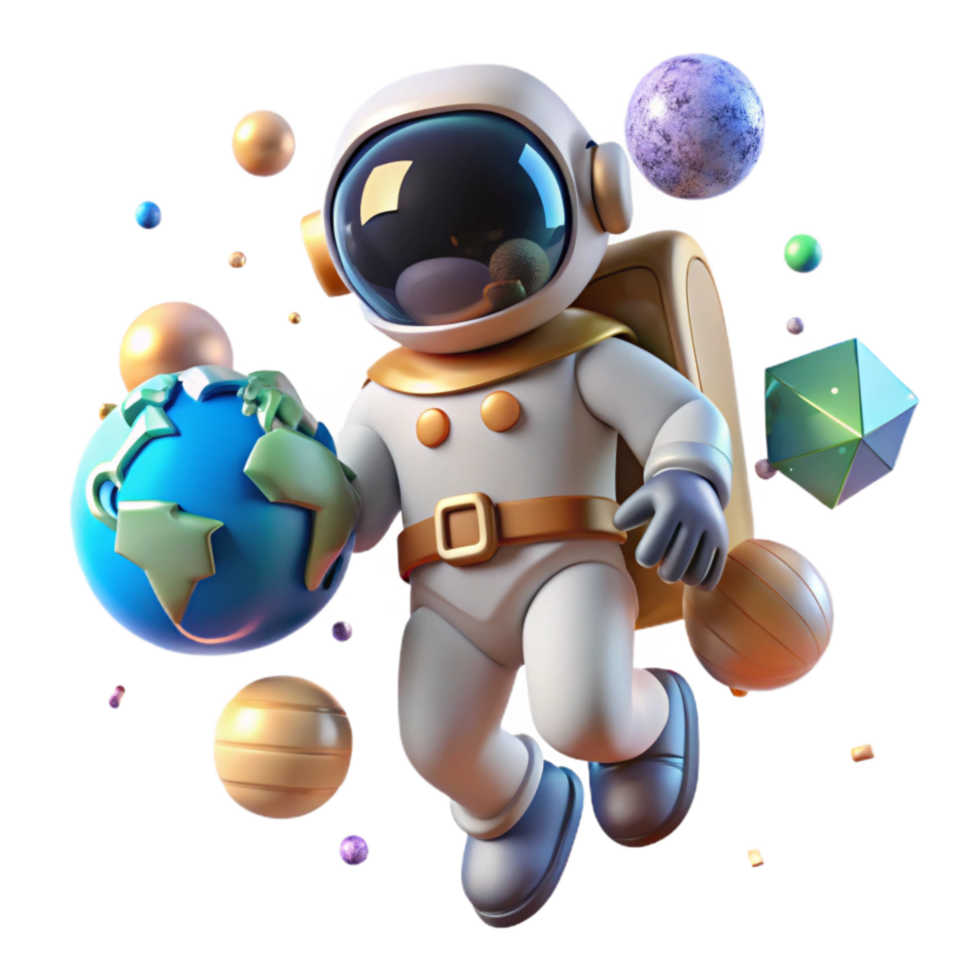 dramatic traditional Astronaut Silhouette Floating with Transparent Background detailed png