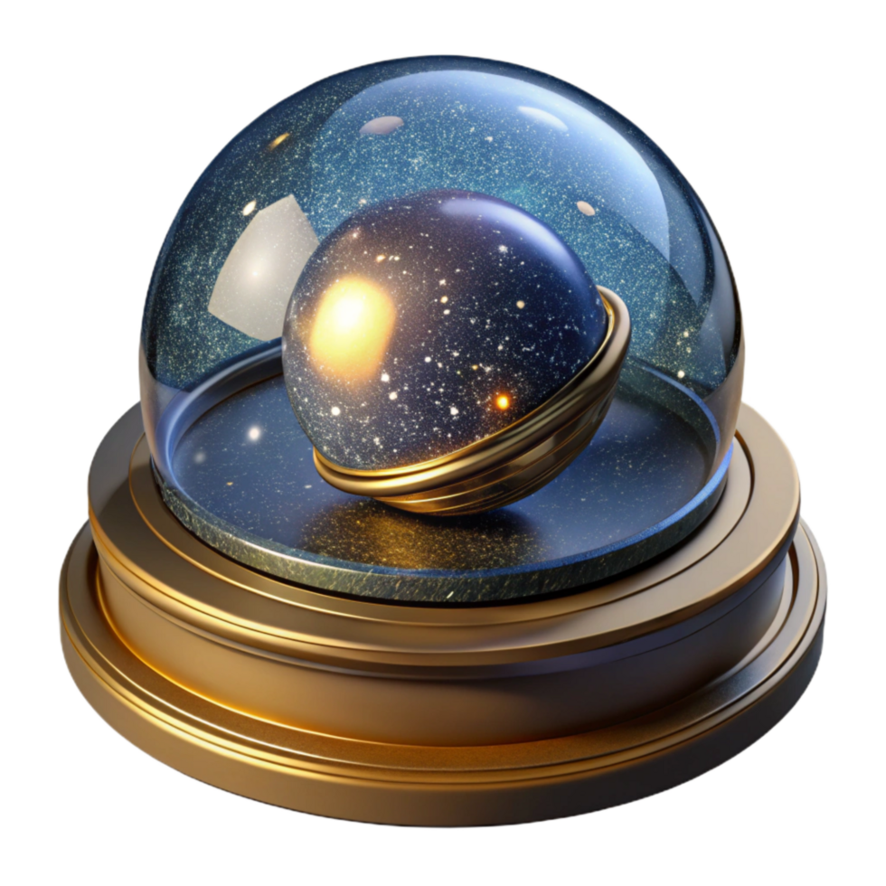 vibrant abstract Vintage Globe in Glass Case Isolated Element premium png