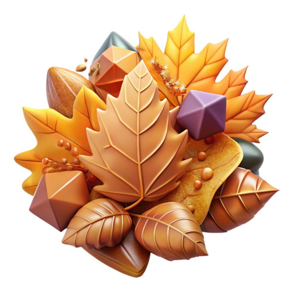 vibrant classic Autumn Leaf Pile Cutout Transparent Background exclusive png