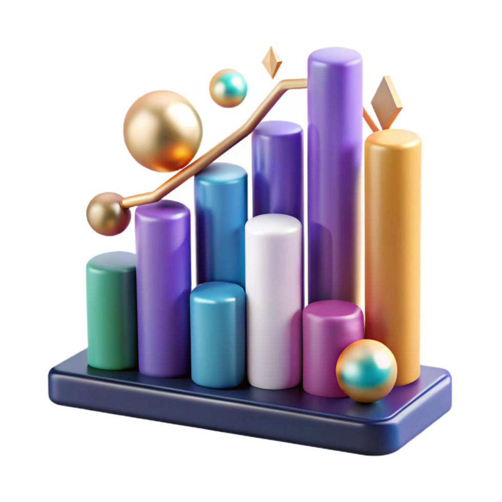 extraordinary modern Bar Graph Data Visualization Cutout Isolated Element premium png