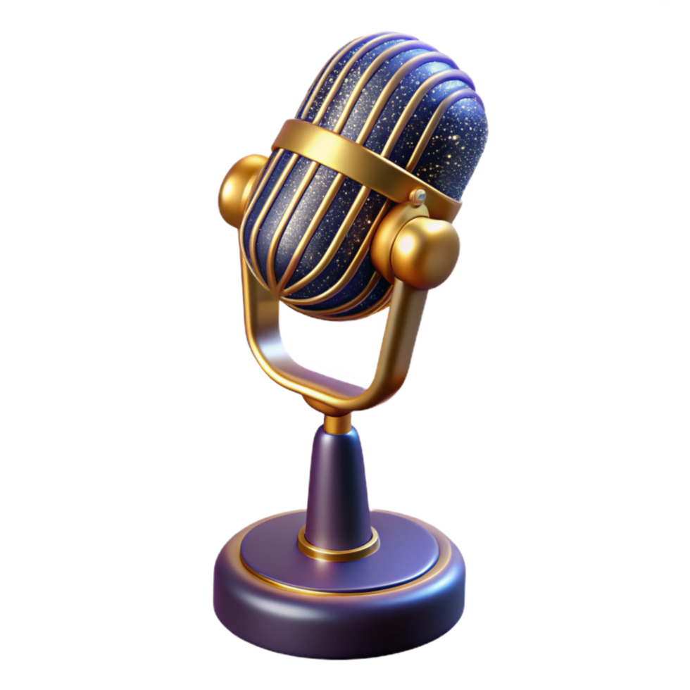 beautiful rustic Vintage Microphone Stand Isolated with Adjustable Height png