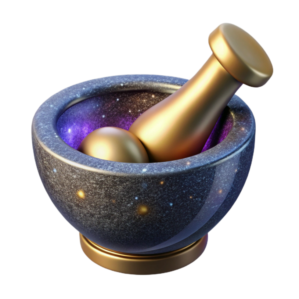 vibrant traditional Vintage Mortar and Pestle Cutout with Grinding Detail high resolution png