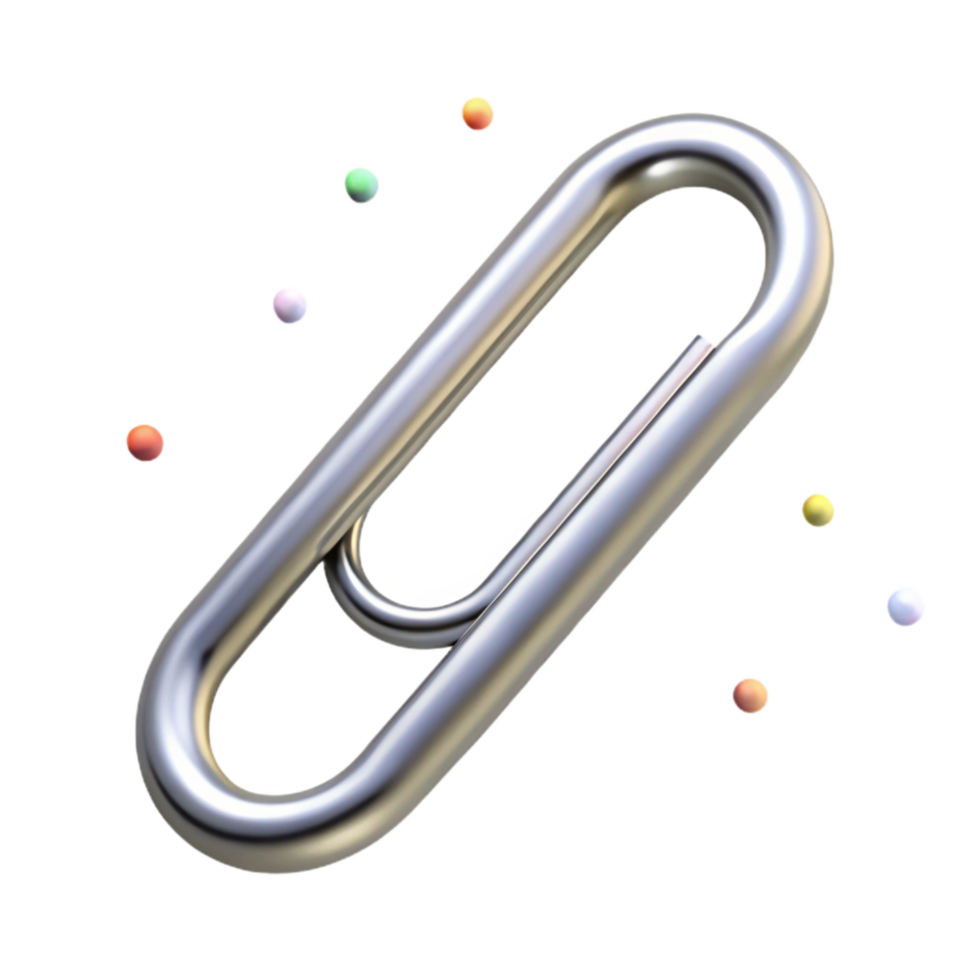 wonderful rustic Bent Paperclip Silver Color Isolated authentic png