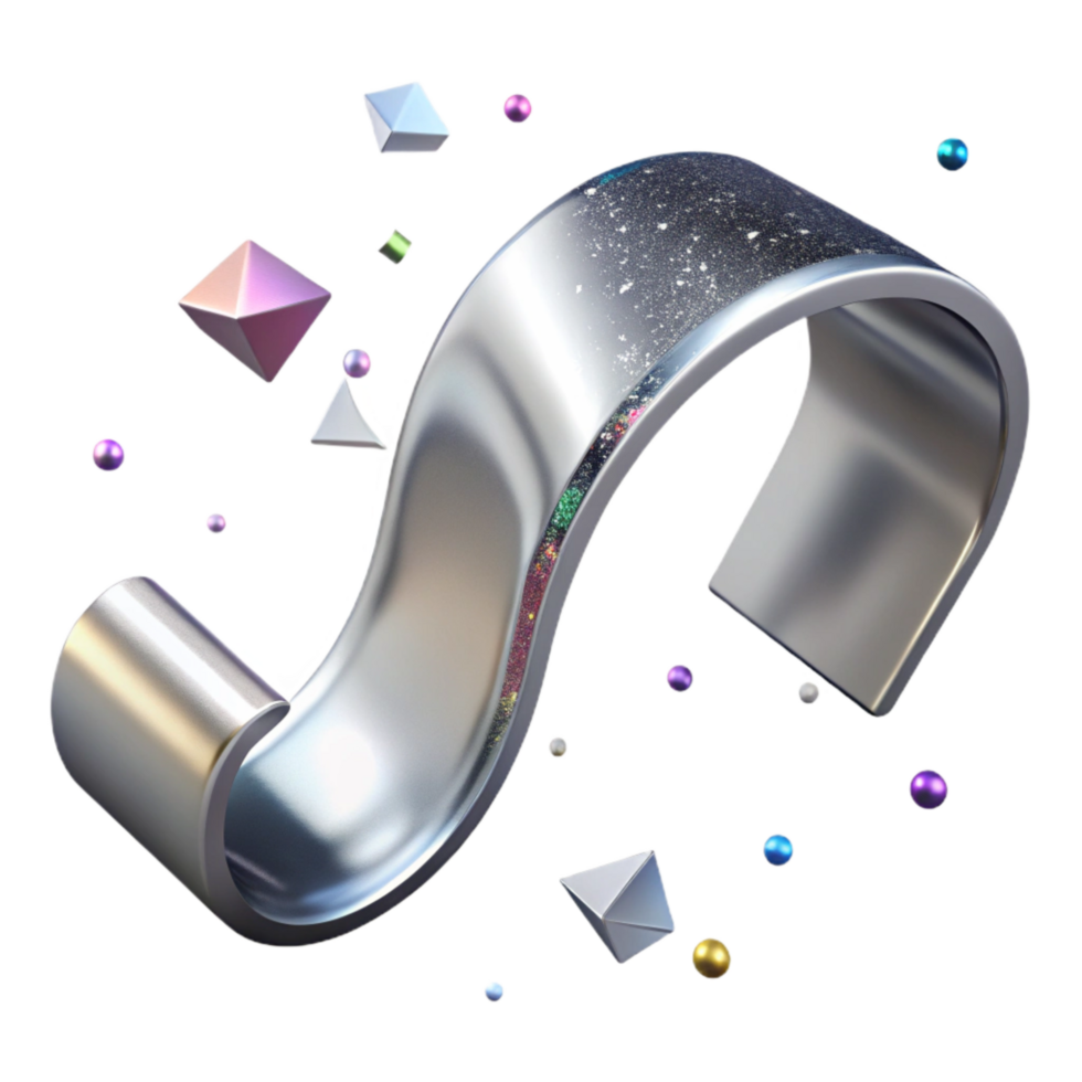 magnificent rustic Bent Metal Strip with Silver Finish Isolated detailed png