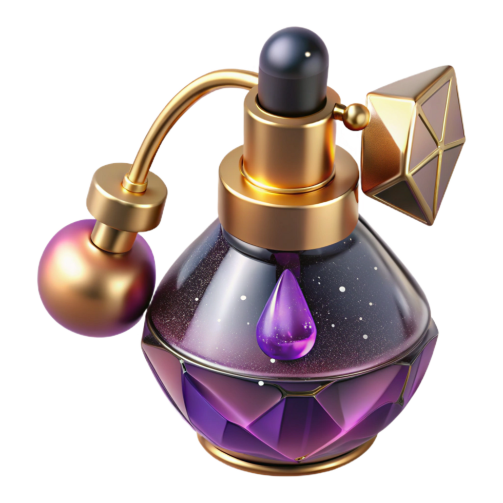 stunning artistic Vintage Perfume Bottle Isolated with Atomizer original png