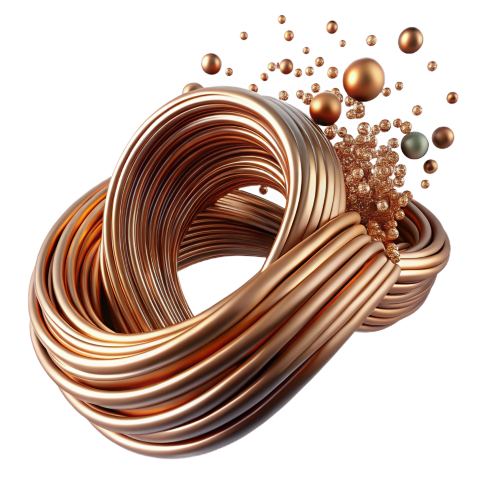 beautiful rustic Bent Metal Wire with Copper Finish Isolated exclusive png