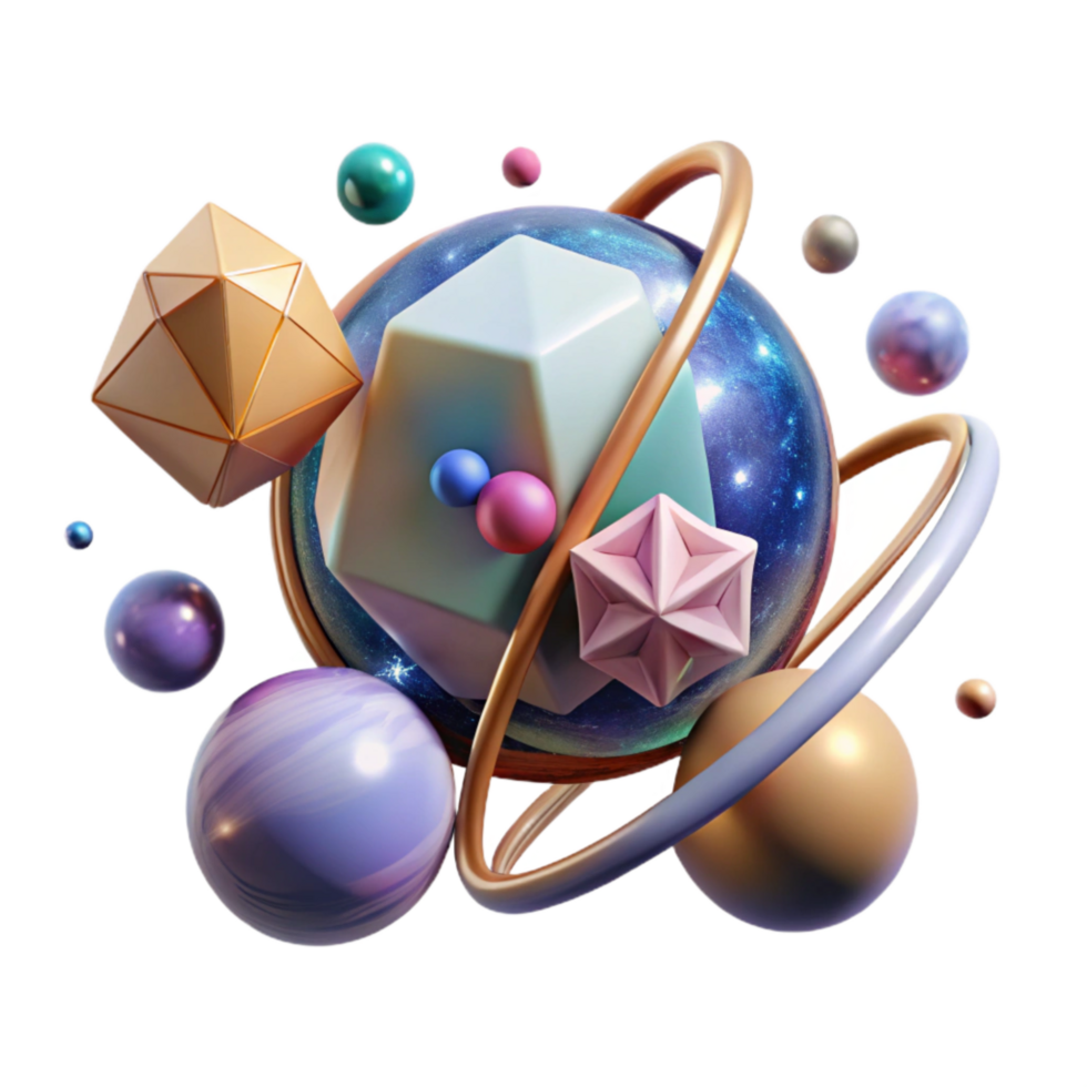 extraordinary classic Binary Star System Transparent Background with Orbiting Planets exclusive png