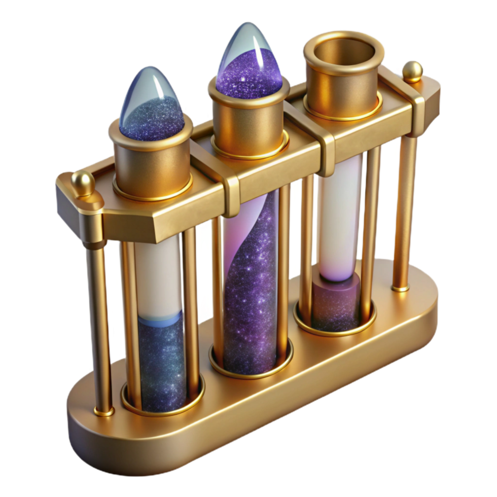 serene rustic Vintage Test Tubes Isolated with Rack professional png