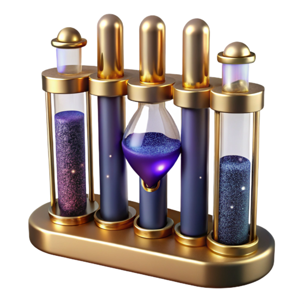 stunning modern Vintage Test Tubes Isolated with Rack detailed png