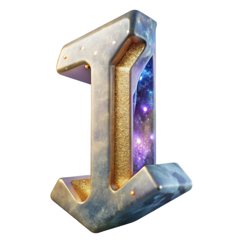 vibrant contemporary Watercolor Font Letter I Transparent Background genuine png