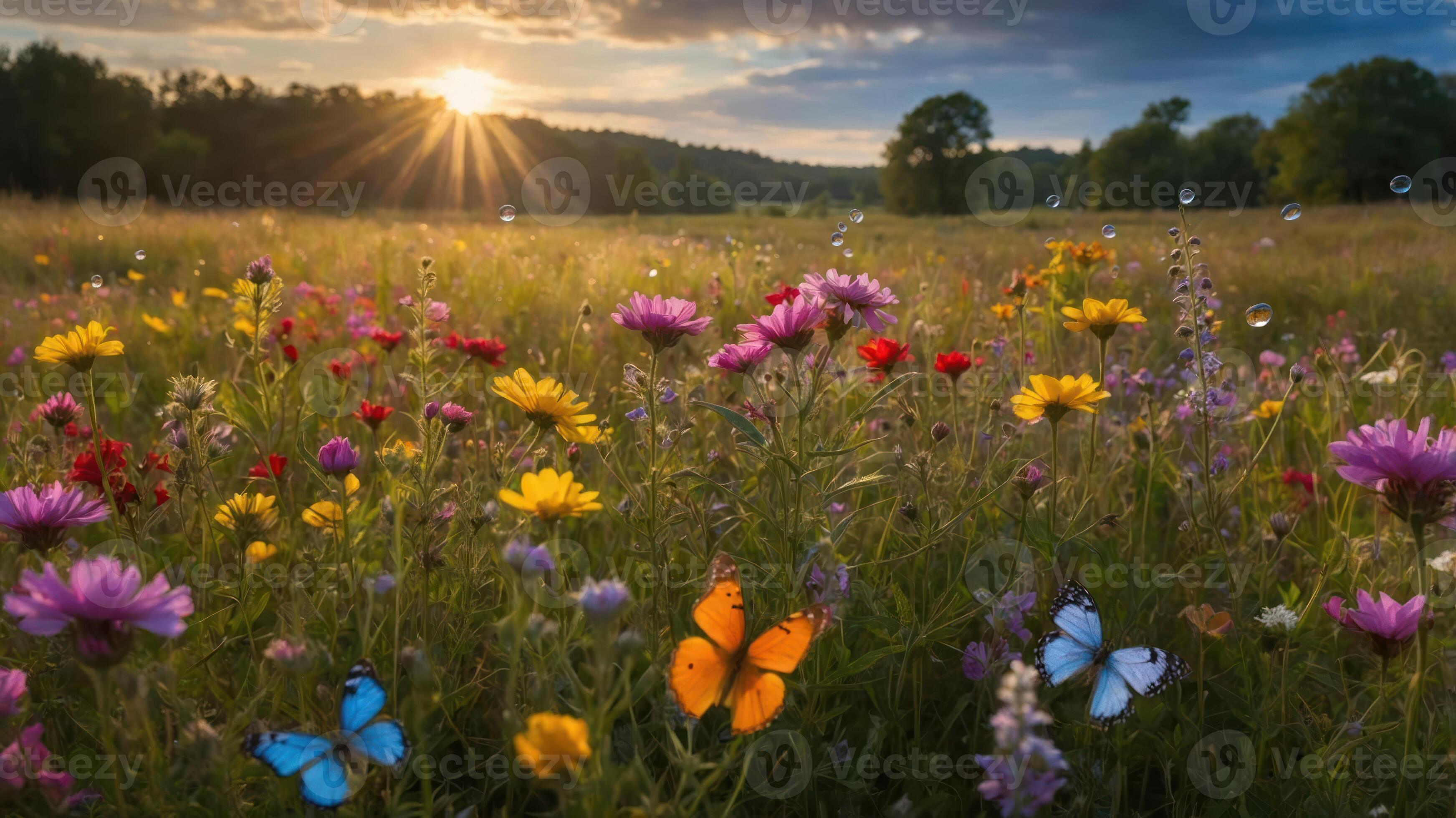 カシニョール 、【BUNCH OF FLOWERS IN MEADOW】 Bunch of spring flowers in the meadow — Stock Photo