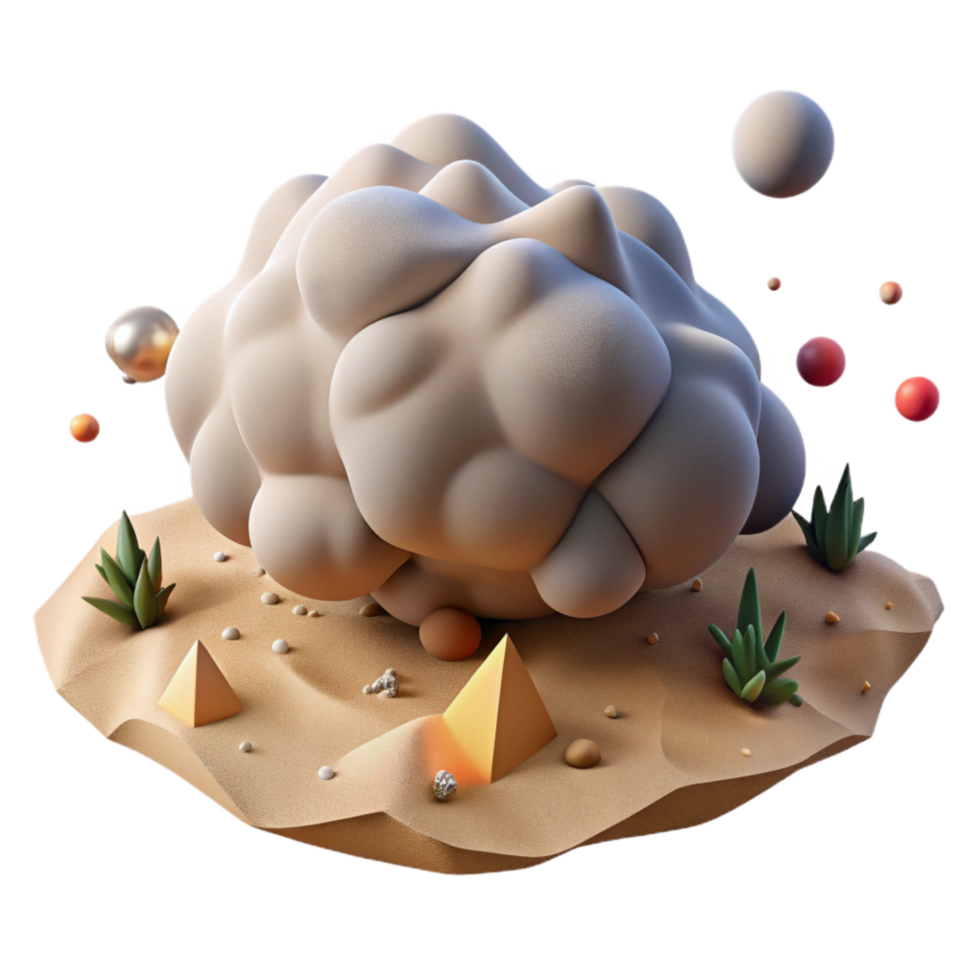 beautiful minimalist Blowing Dust Cloud in Desert Cutout premium png