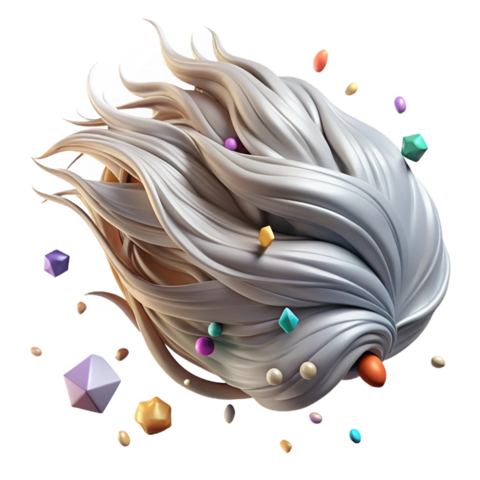 impressive artistic Blowing Hair in Wind Front View Cutout high resolution png