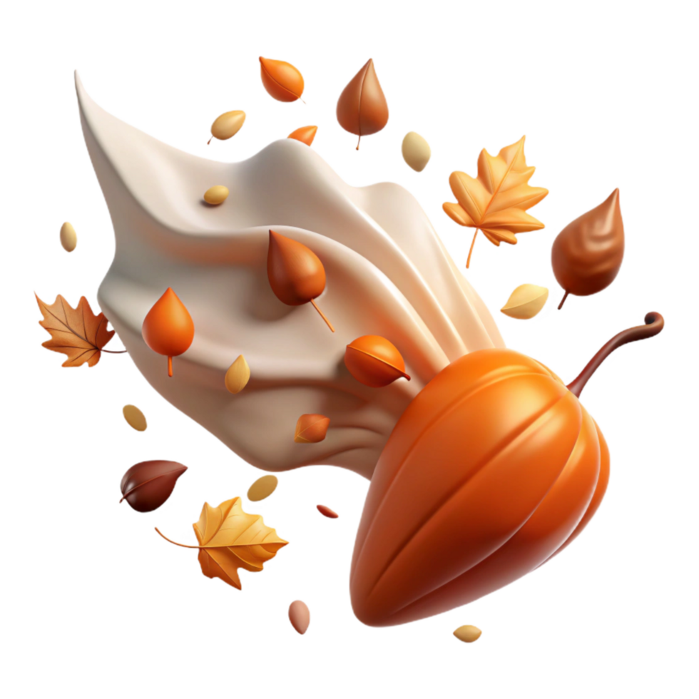 dramatic abstract Blowing Leaves in Autumn Wind Isolated detailed png