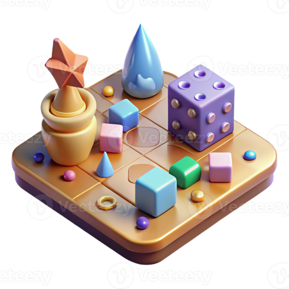 elegant modern Board Game Isolated with Dice and Pieces authentic png