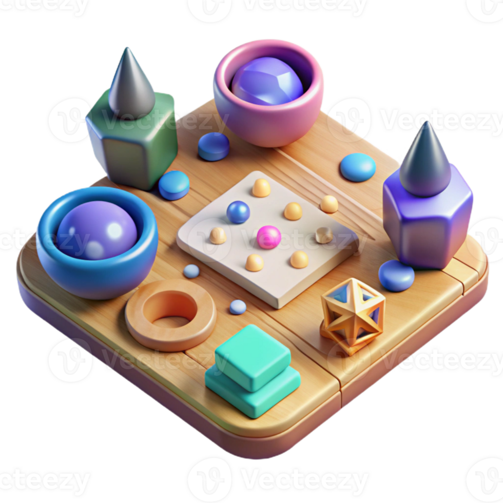 serene artistic Board Game Isolated with Dice and Pieces high resolution png