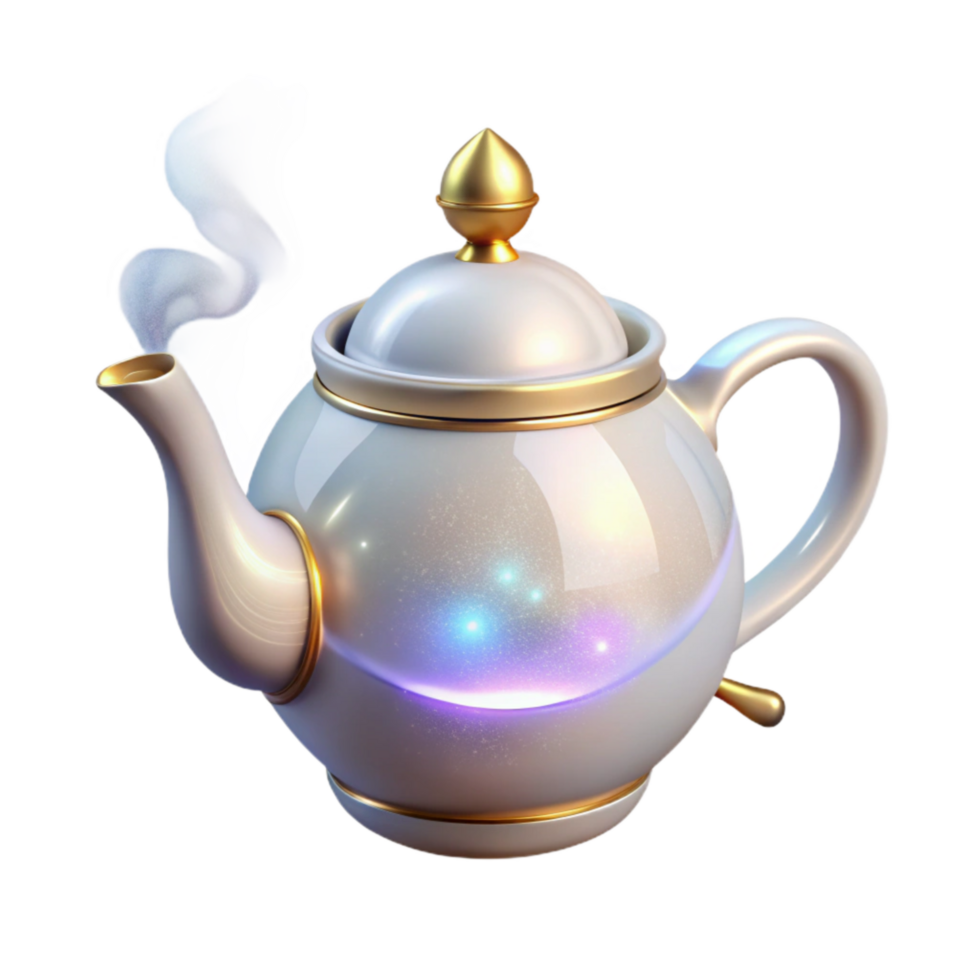 dramatic contemporary White Teapot with Steam Transparent Element exclusive png