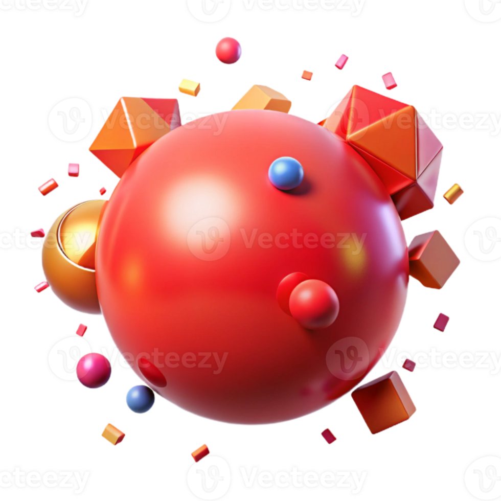 vibrant modern Bouncing Red Ball Isolated Cutout genuine png