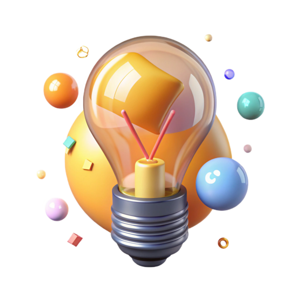elegant minimalist Bright Light Bulb with Filament Detail Cutout high quality png