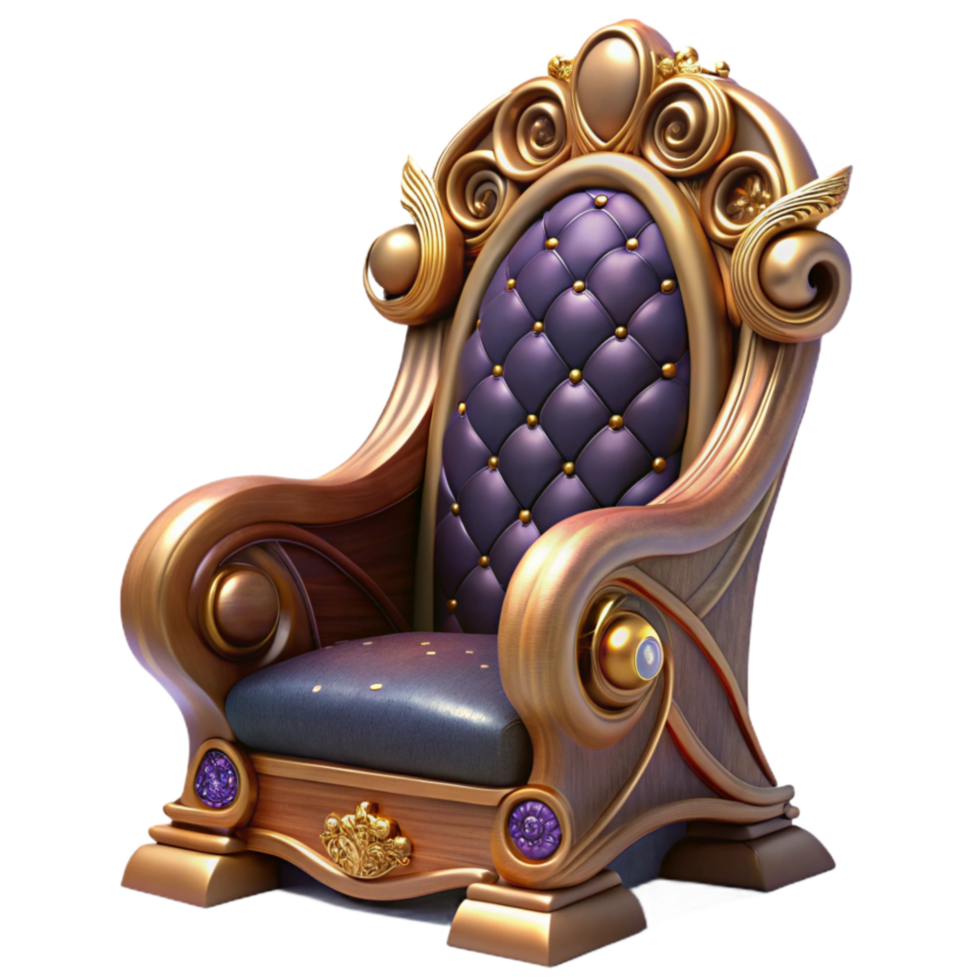 elegant modern Wooden Sculpture Chair Backrest Intricate Carving Cutout authentic png