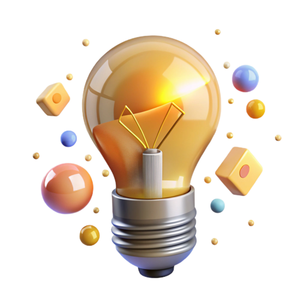 elegant modern Bright Light Bulb with Filament Detail Cutout high resolution png