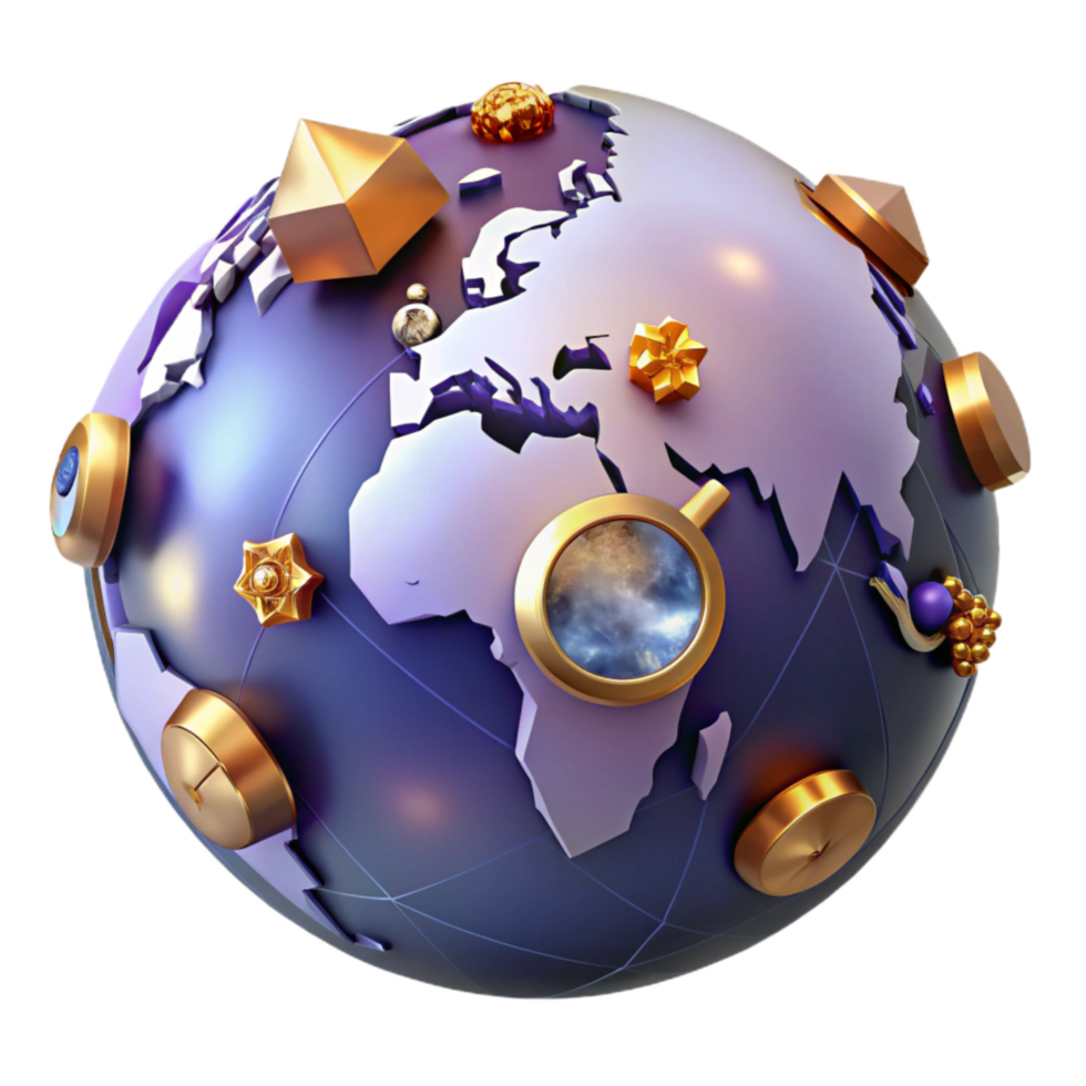 serene minimalist World Map with Time Zones Transparent Background original png