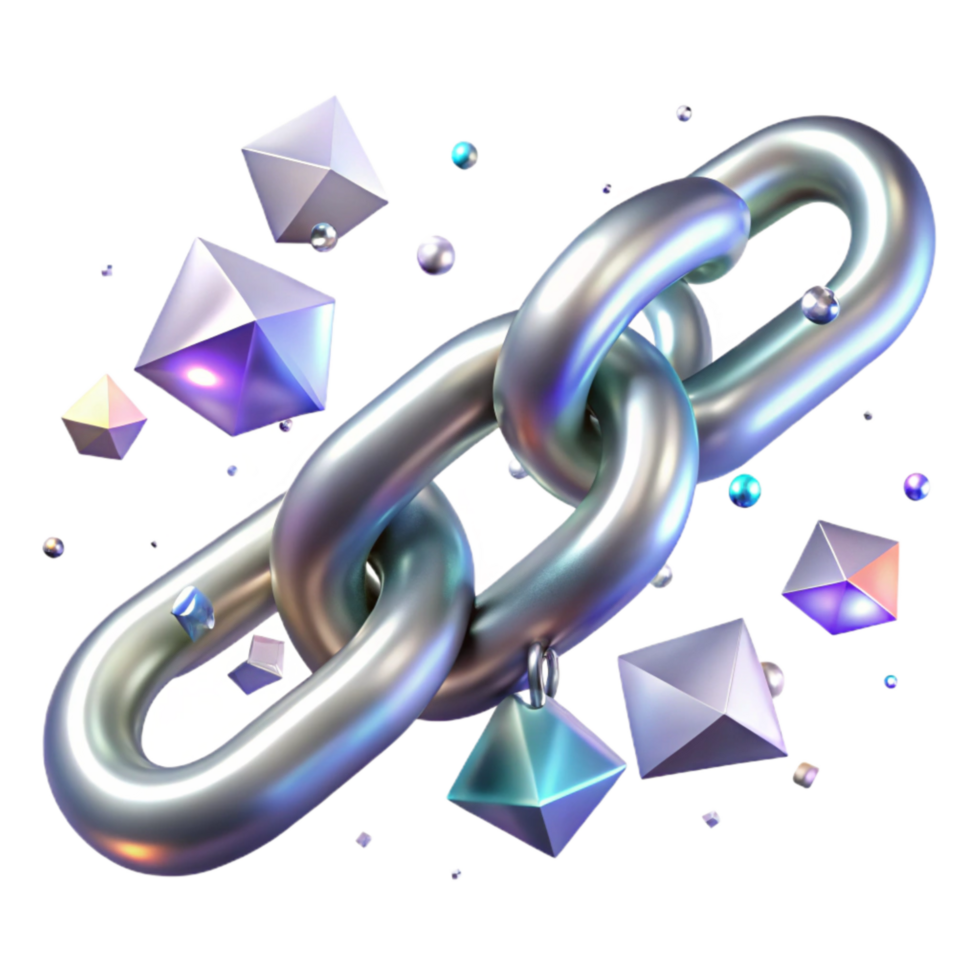 serene creative Broken Chain Link Transparent Background Close Up professional png