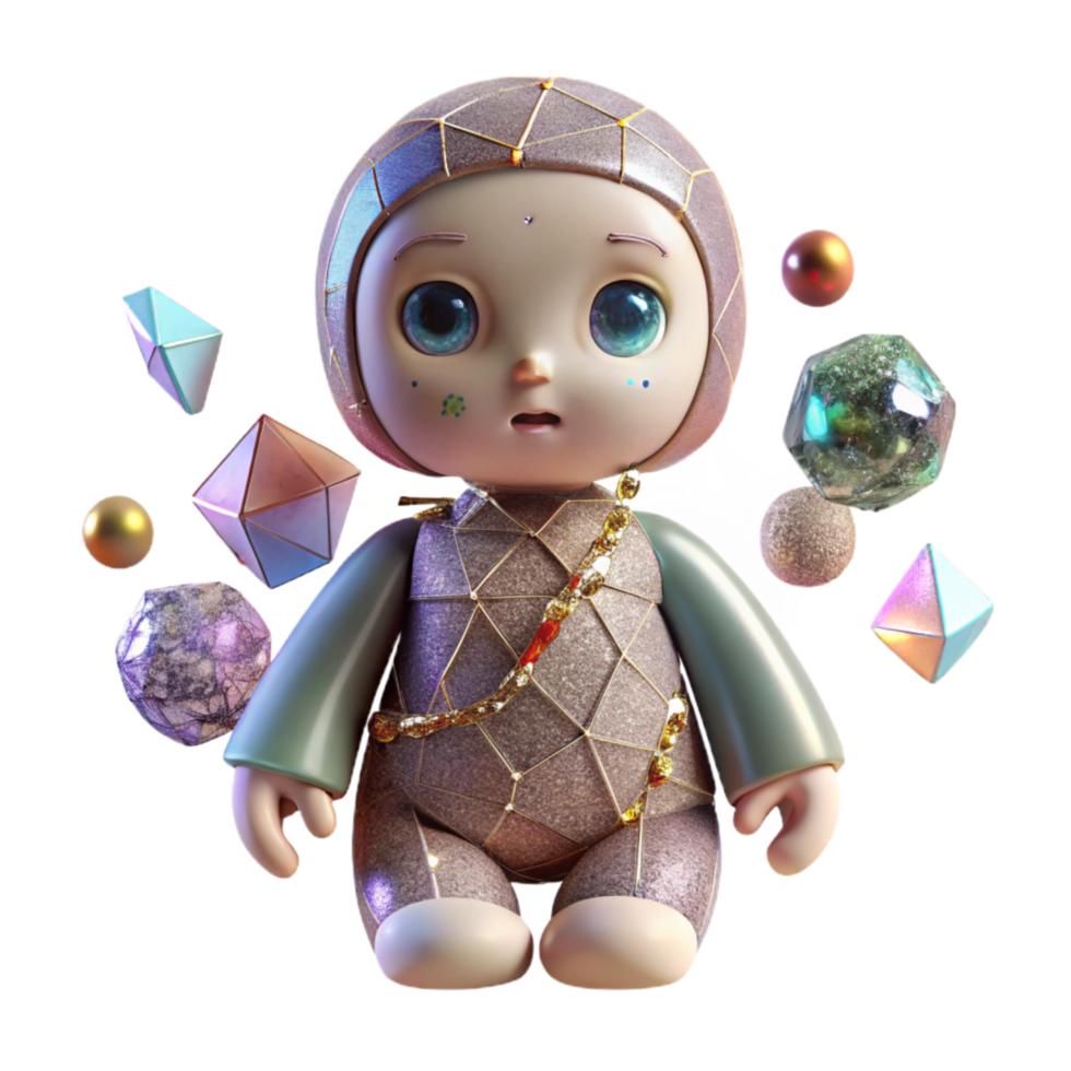 extraordinary minimalist Broken Doll Transparent Background Close Up View premium png