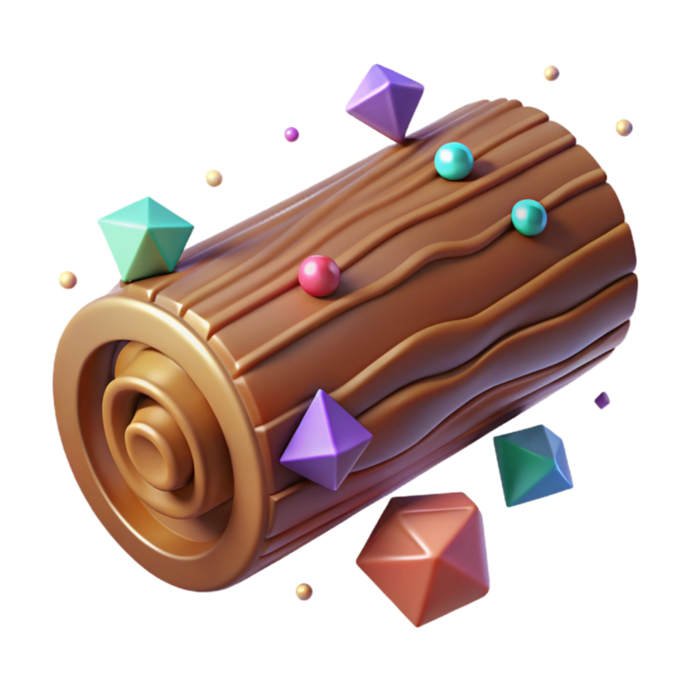 wonderful abstract Brown Wooden Log Isolated Element authentic png