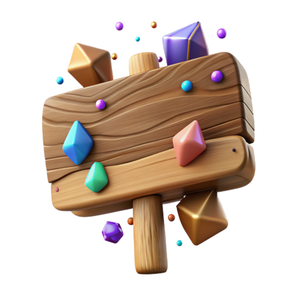 magnificent creative Brown Wooden Sign Blank Isolated on Transparent Background professional png