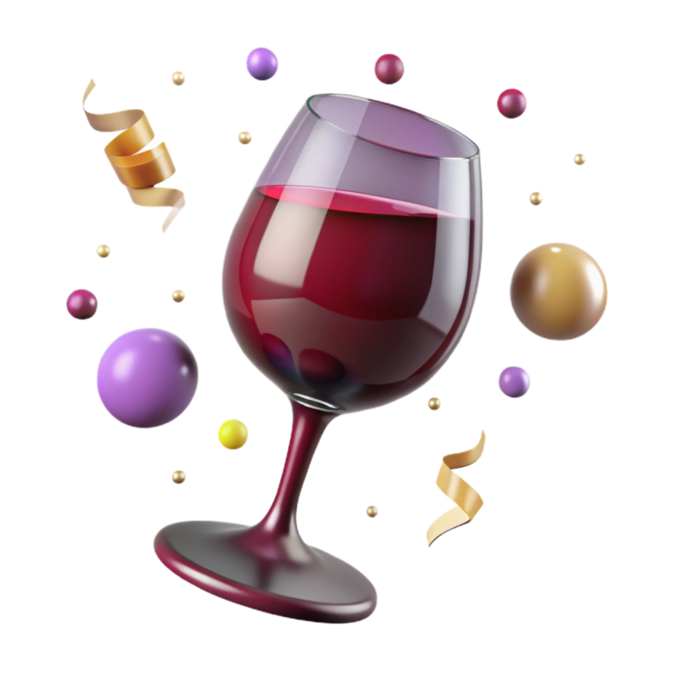 extraordinary artistic Burgundy Red Wine Glass with Elegant Stem Cutout high resolution png