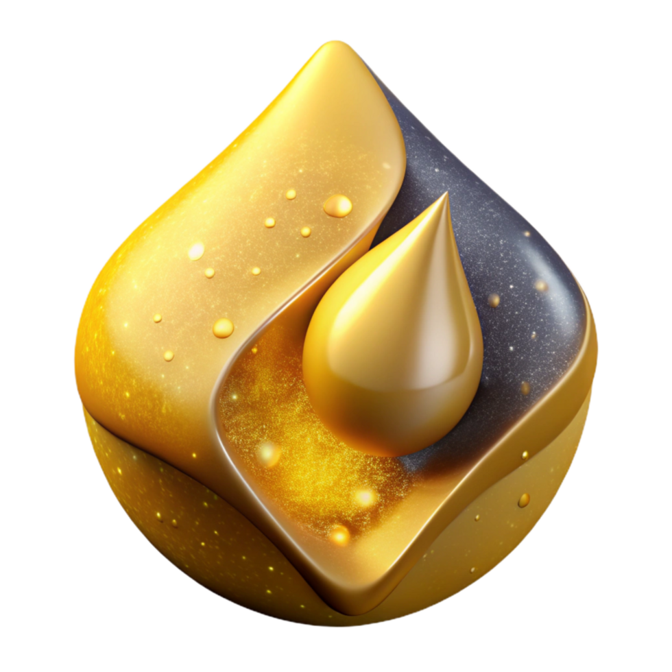 impressive contemporary Yellow Abstract Shape with Drop Shadow Isolated premium png