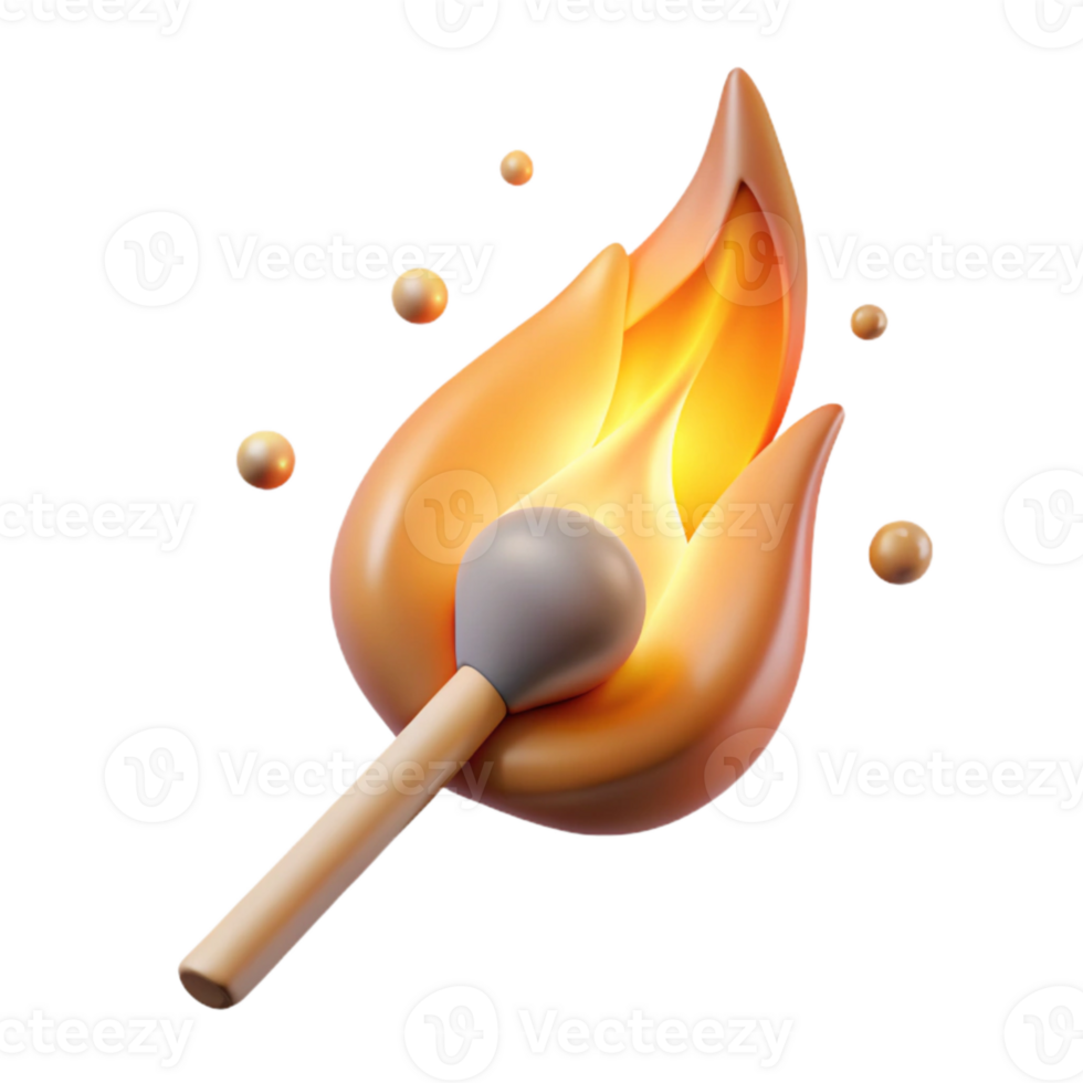 wonderful contemporary Burning Matchstick Flame Visible Isolated high quality png