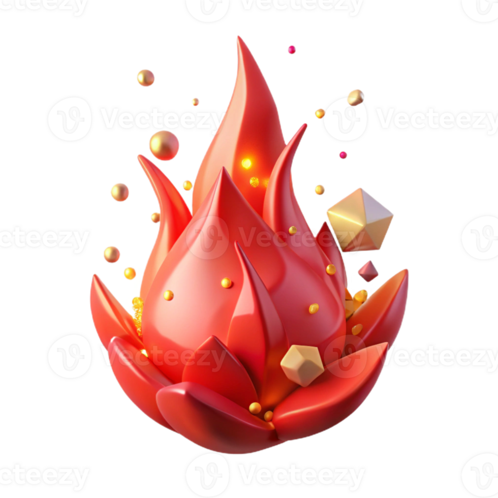beautiful classic Burning Red Flame Isolated detailed png