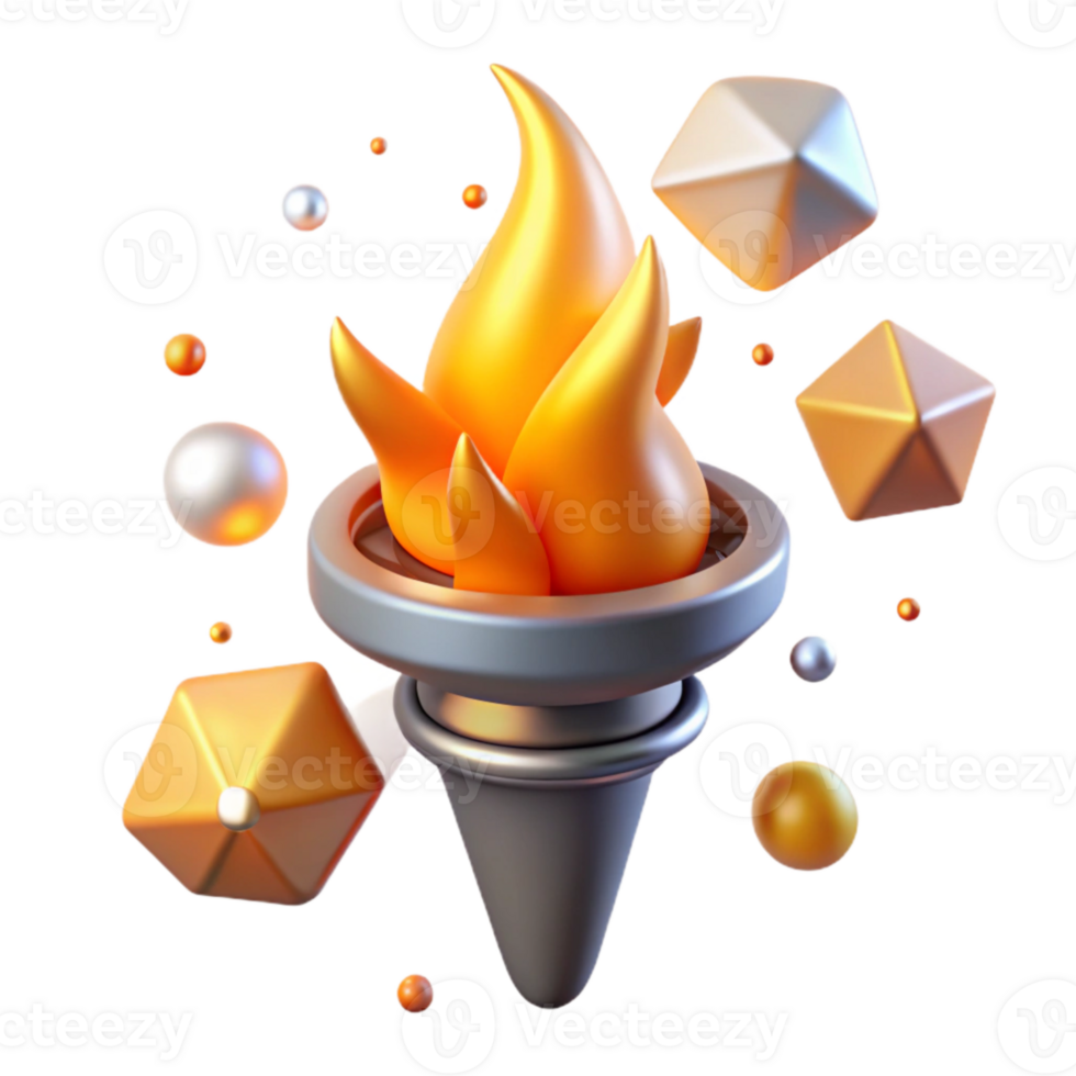 extraordinary artistic Burning Torch Cutout with Realistic Flames Isolated high quality png