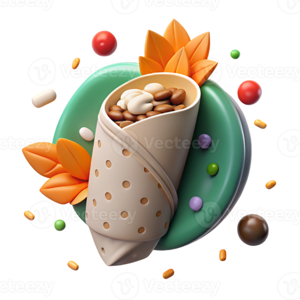 magnificent abstract Burrito with Beans and Rice Cutout high quality png