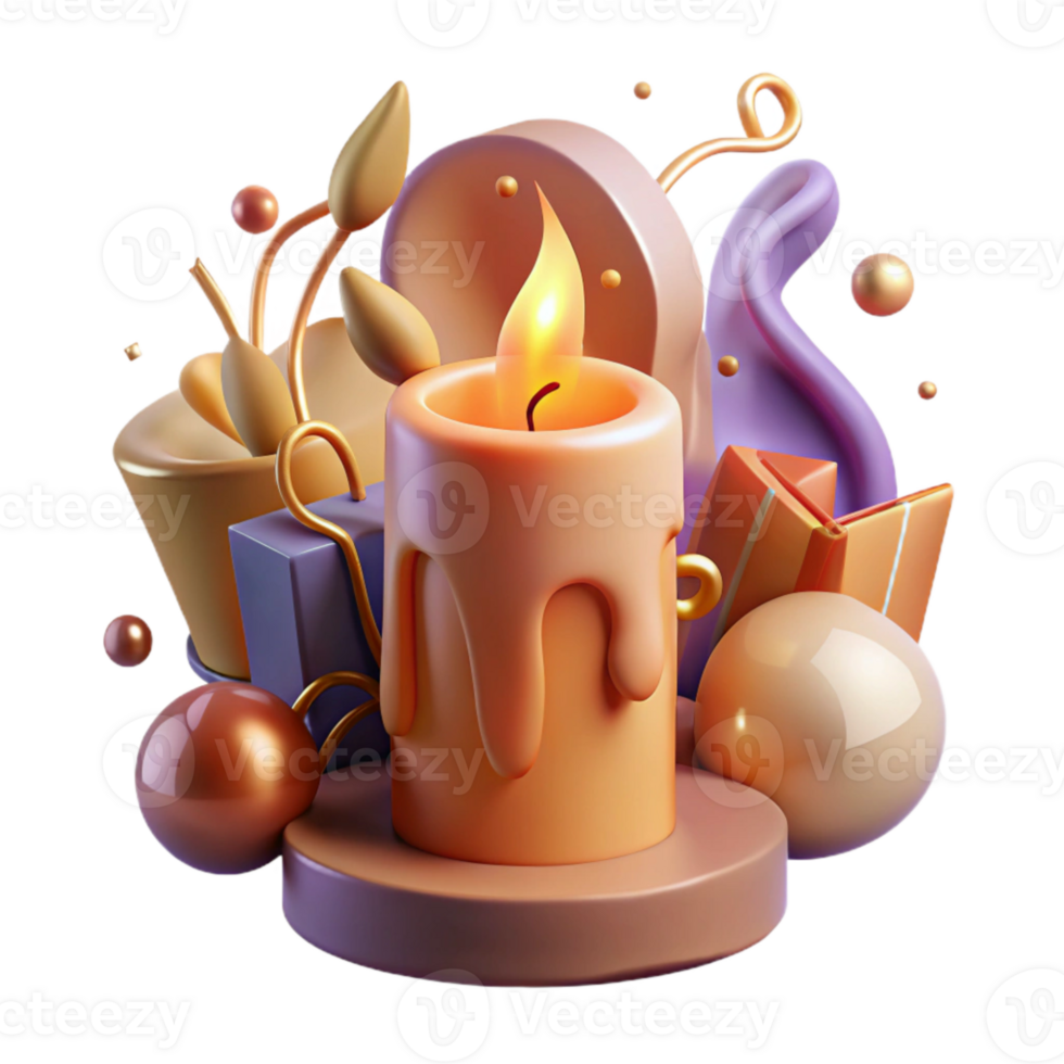 stunning traditional Candle Burning Down Cutout with Warm Glow detailed png